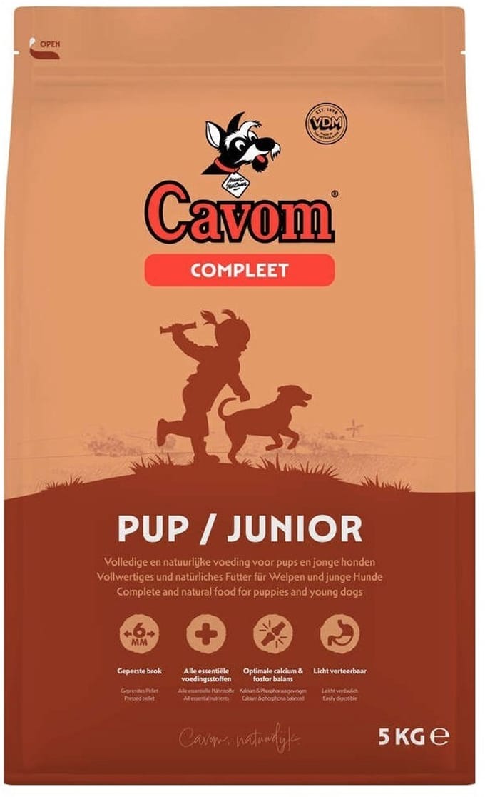 Cavom compleet Pup/Junior - geperste hondenbrokken - 5kg