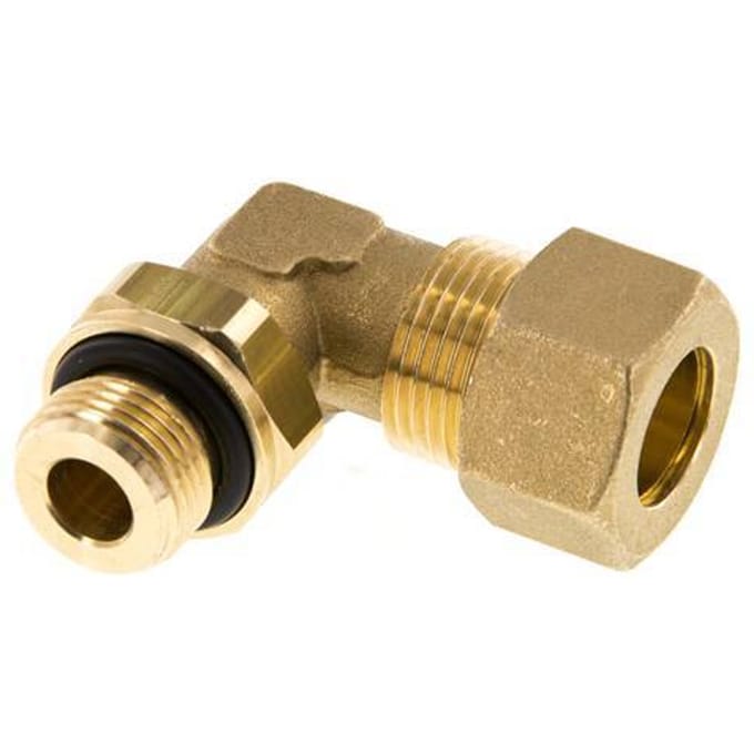 14mm & G3/8'' Messing L-Vorm Knelfitting Buitendraad 89bar NBR Verstelbaar DIN EN 1254-2