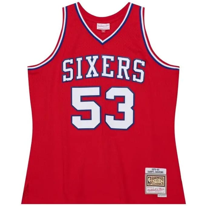 Basketbaltanktop heren Nba Dark Jersey Hardwood Classics No 53 Darryl Dawkins 1979-80 Phi76e