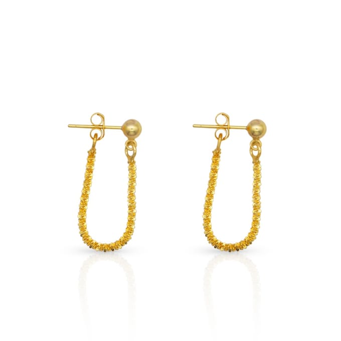 Schitterende Golden Plated Zilveren Oorhangers