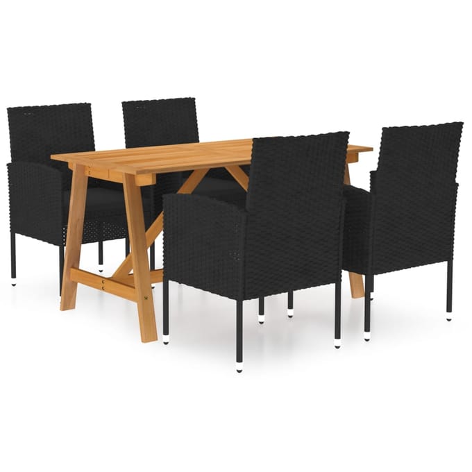 vidaXL - 5-delige - Tuinset - zwart