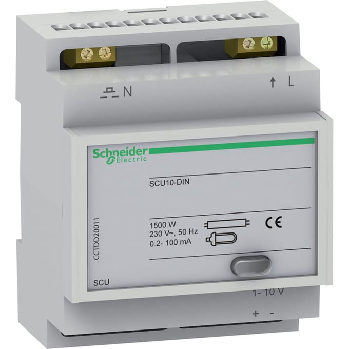 Schneider Electric SCU10-DIN 1-10V 4 Mod Dimmer - CCTDD20011