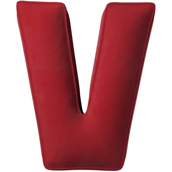 Kussen letter v Yellow Tipi Posh Velvet