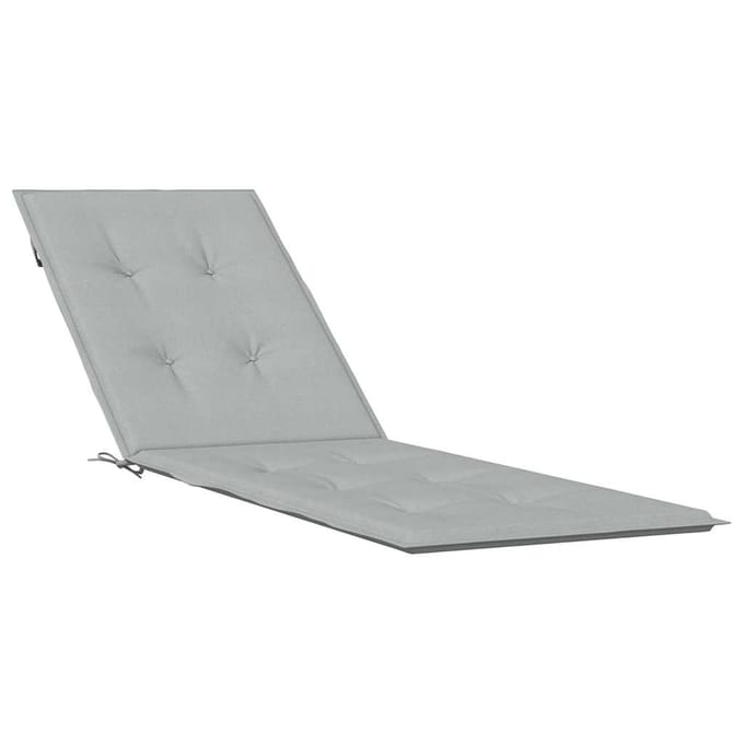 vidaXL - Terrasstoelkussen - (75+105)x50x3 - cm - stof - gemêleerd - lichtgrijs