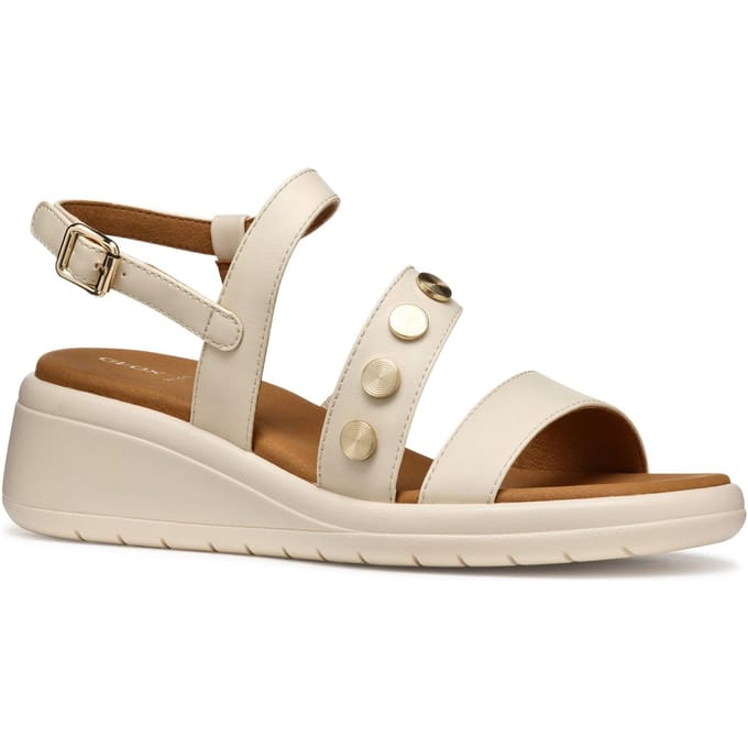 Geox D MELICONIA Synthetisch Polyurethaan Dames Papyrus Wedge schoenen