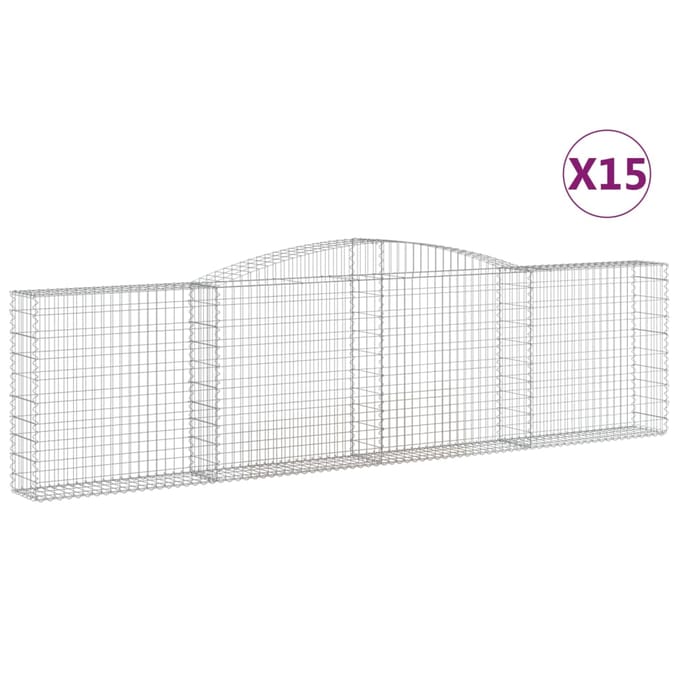 vidaXL - Schanskorven - 15 - st - gewelfd - 400x30x100/120 - cm - ijzer