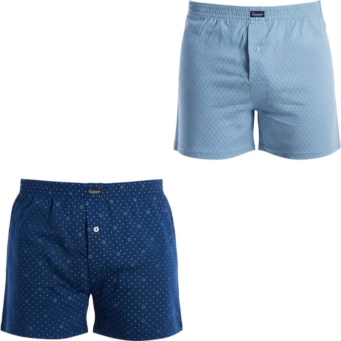 Verpakking van 2 Essentiële Katoenen Heren Boxershorts met Elastische Tailleband A0100