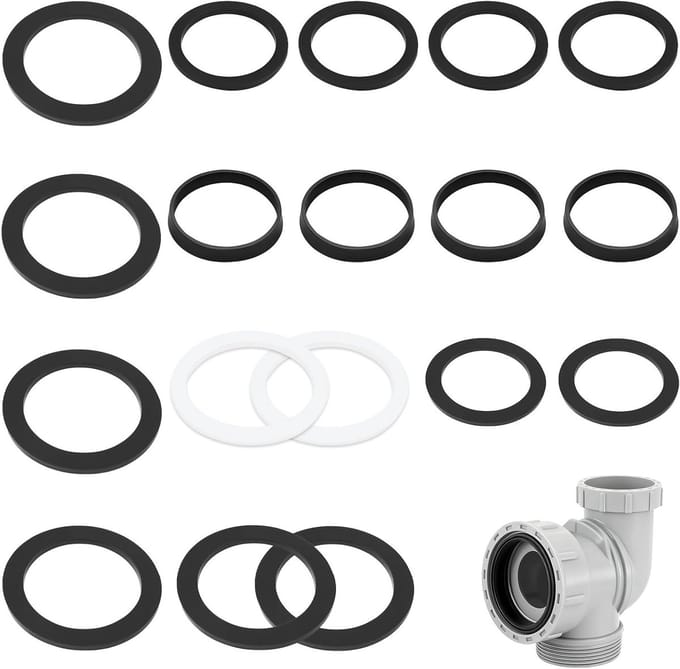 Afvoerafsluitring Set van 6 Platte Afsluitringen voor 40 mm Sifon - Waterdicht en Duurzaam
