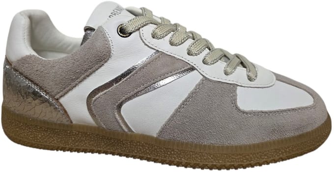 Verbenas Sora Sibela Blanco Ivory Plata Sneakers Wit Leer en Suede Dames - Wit - 41