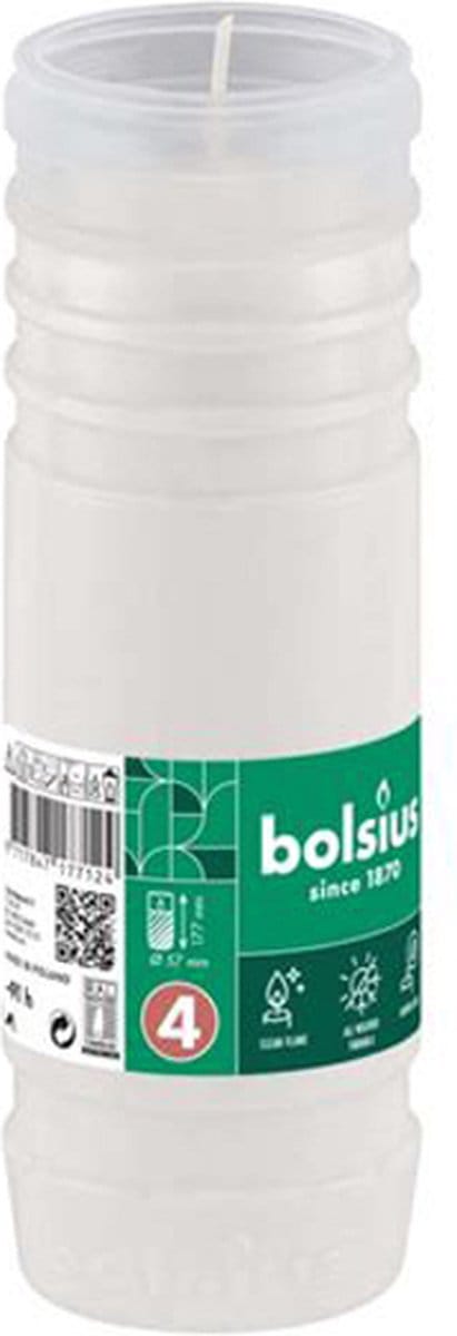 12 stuks Bolsius navul grafkaarsen nr. 4 voor graflicht 177/57 (72 uur)