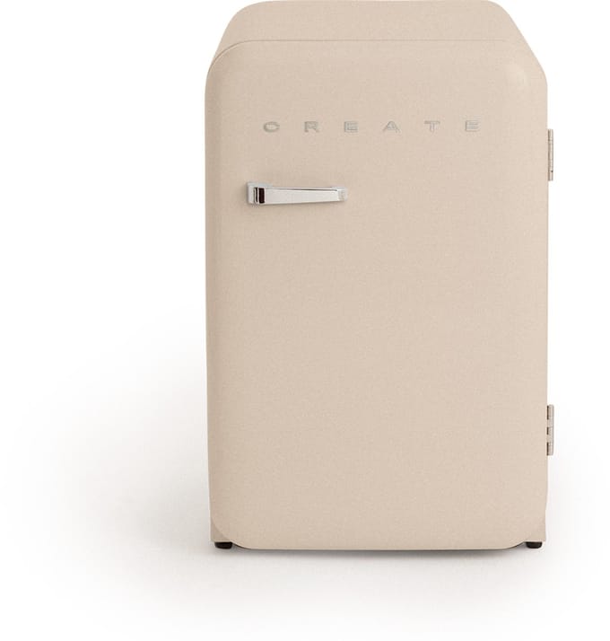 CREATE - Koelkast in retrostijl - Zand - Handvat Zilver - FRIDGE RETRO 107L