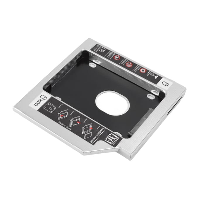 SATA naar SATA 2e HDD SSD Behuizing 2-kanaals Bescherming Harde Schijf Caddy Case Lade voor 12,7 mm CD white