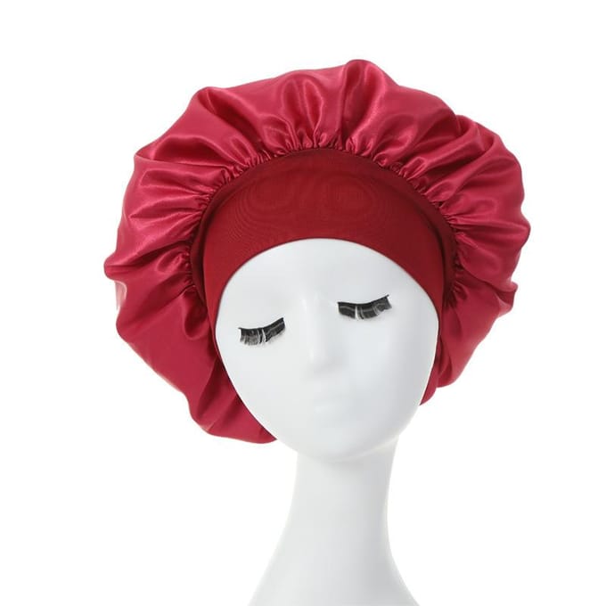 Slaapmuts voor dames met brede rand Slaapmuts Haarbonnet voor krullend haar Douchemuts Kinderen Mannen rood