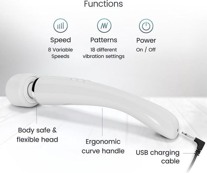 Love Magic Elegance vibrating wand USB wireless Pearl White