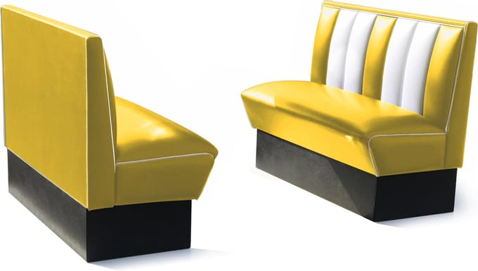 Bel Air Dinerbank HW-120 Single Booth Geel