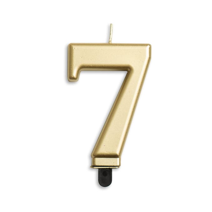 Wefiesta Verjaardagskaars Cijfer 7 Wax 7,8 Cm Goud