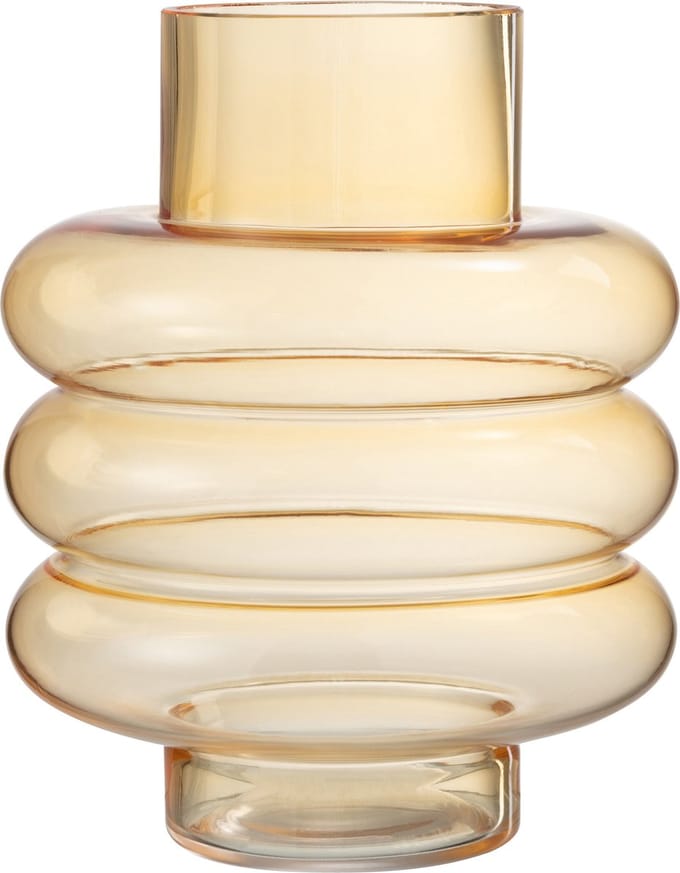 J-Line vaas Lima - glas - oker - large - 22.5 cm hoog