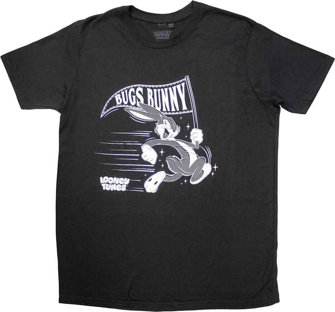 Looney Tunes - Retro Bugs Flag Heren T-shirt - M - Zwart