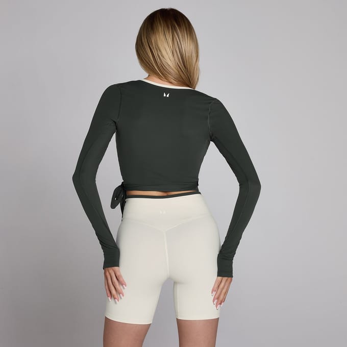MP Dames Tempo Contrast Wrap Top - Gewassen Zwart - M