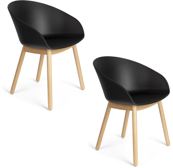 Zuiver Void Eetkamerstoelen Eiken Zwart - Set van 2