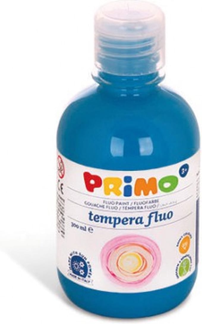 Primo - Schoolverf Tempera Fluo Blauw - 300 ml