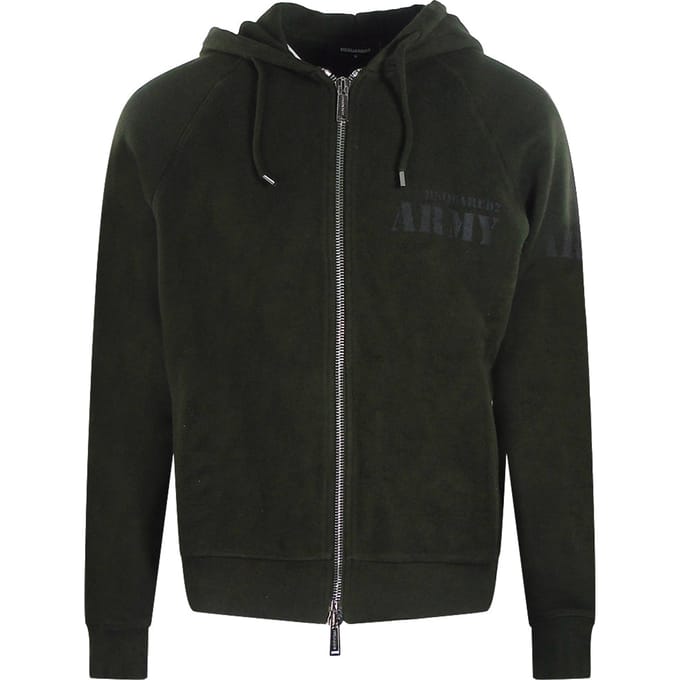 Dsquared2 Army Logo Militaire Groene Hoodie