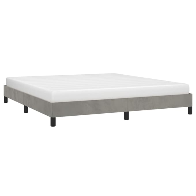 vidaXL - Bedframe - zonder - matras - 160x200 - cm - fluweel - lichtgrijs