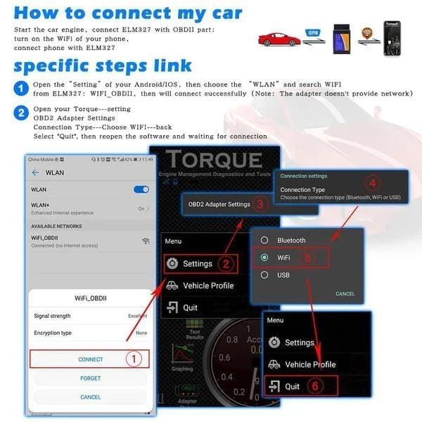 1PC ELM327 WIFI OBD2 Autodetectie- en diagnose-instrument Android Apple-systeem Wafer Chip Scanner Tool voor IOS en Android zwart