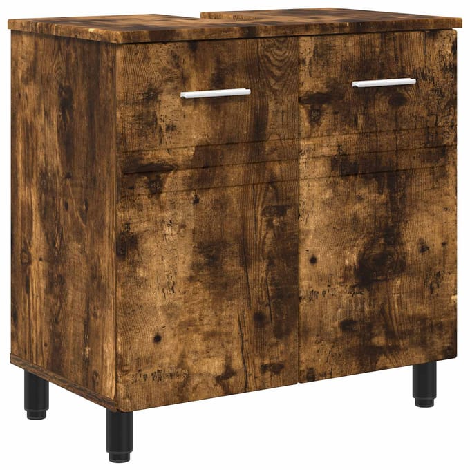 vidaXL - Badkamer - vaniteitsunit - Gerookt - eiken - 60 - x - 35 - x - 60 - cm