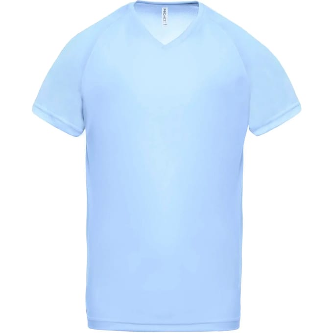 PROACT® Heren-sport-t-shirt V-hals PA476 - sky blue - M