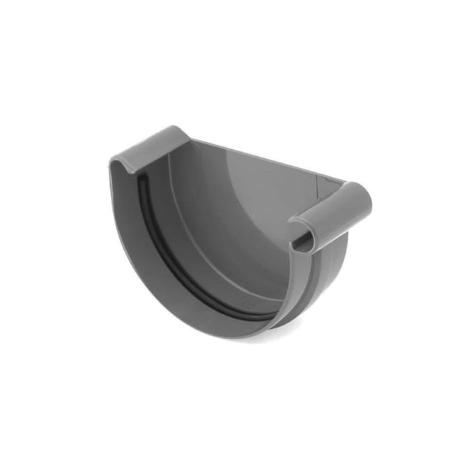 Dakgoot Eindkap Rechts Grafiet - System 100 Dakgoot Accessoires