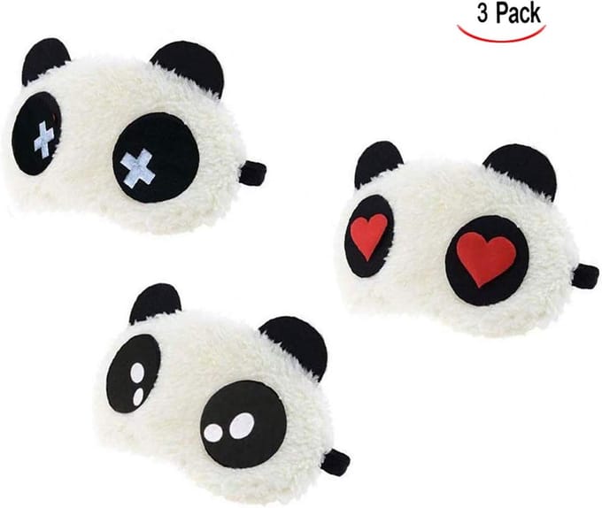 Omgoods - 3 Stuks Panda Oogmasker voor Slaap en Ontspanning