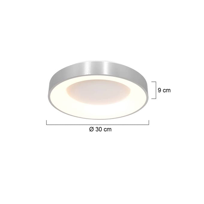 Plafondlamp Ringlede 3086ZI Zilver Ø30cm | Design | Kunststof, Metaal, Elektronica | Steinhauer