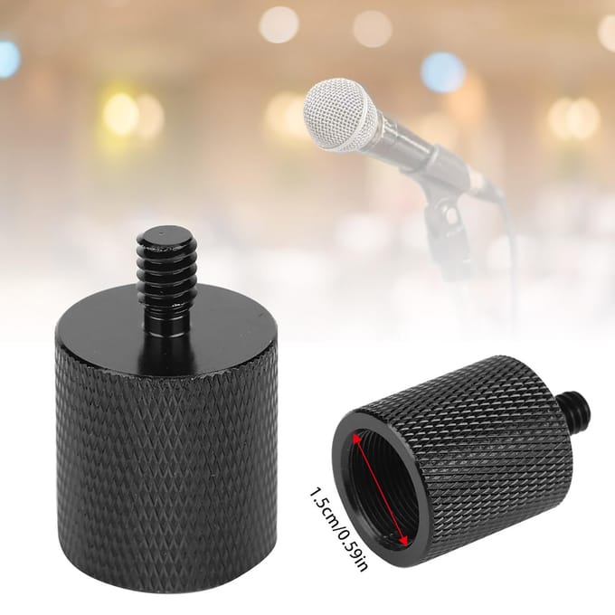 Metalen 58  Vrouwelijk naar 14  Mannelijke Adapter Schroefconnector voor Camera Microfoon Beugel naar Statief black