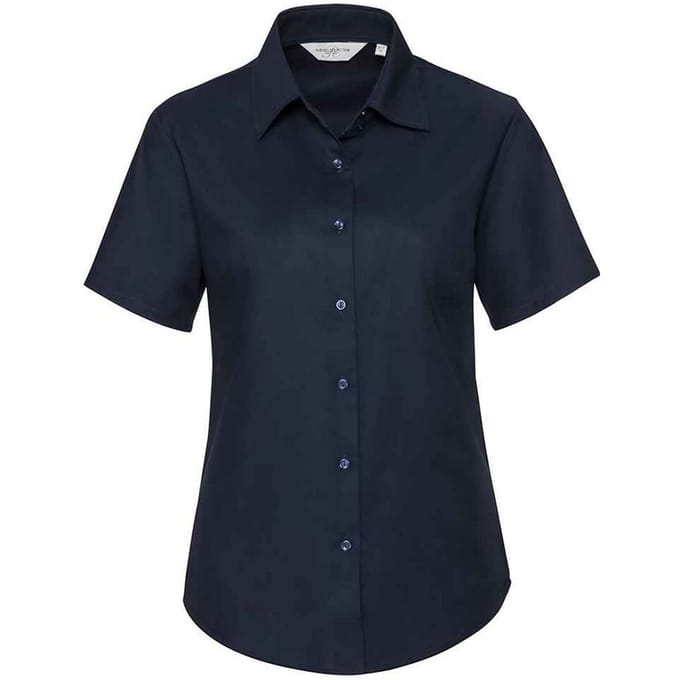 Russell Collection Dames/Dames Oxford Overhemd Met Korte Mouwen (Heldere marine)
