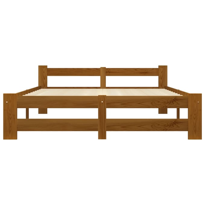 vidaXL - Bedframe - massief - grenenhout - honingbruin - 140x200 - cm