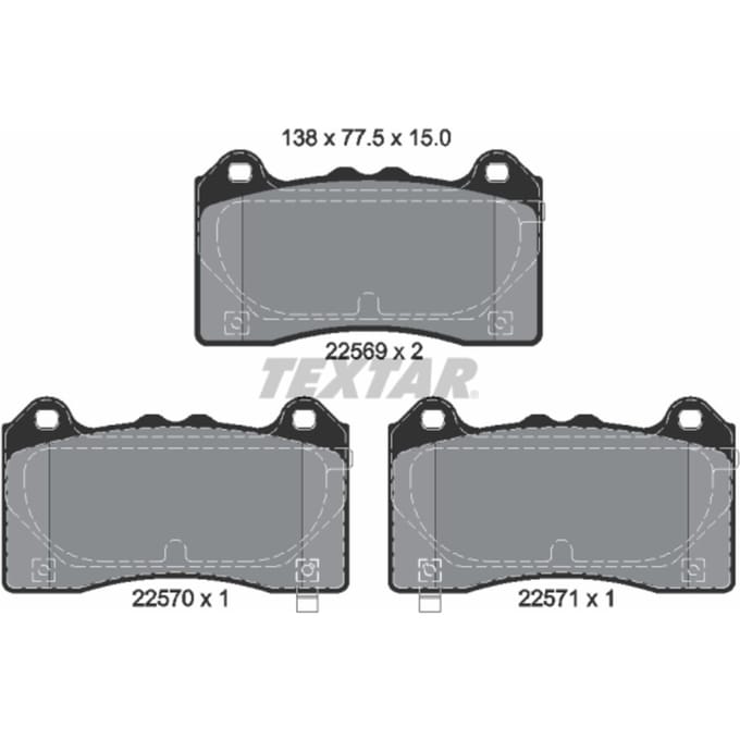Remblokset TEXTAR 2256901, voor