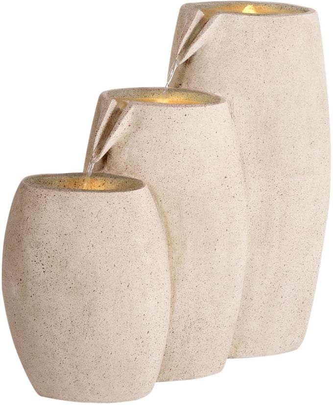 ARKLE - Tuinfontein met LED - Beige - Magnesiumoxide