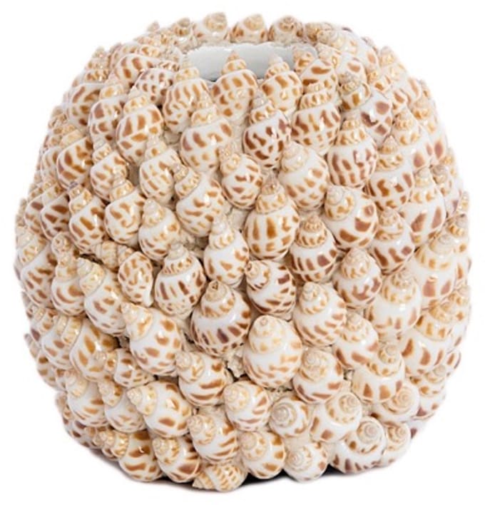 Vaas deco Ø13x12 cm SHELL crème+bruin