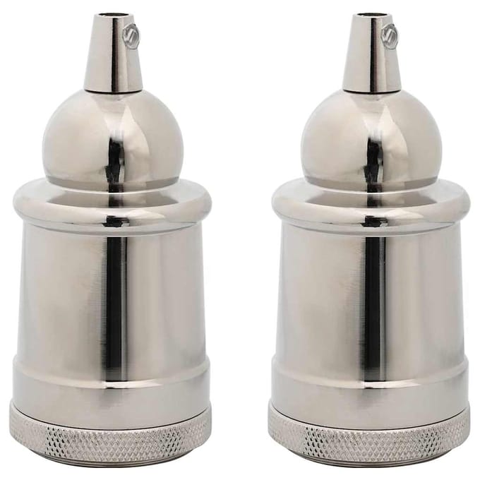 vidaXL Lamphouders 2 st nikkel satijn E27