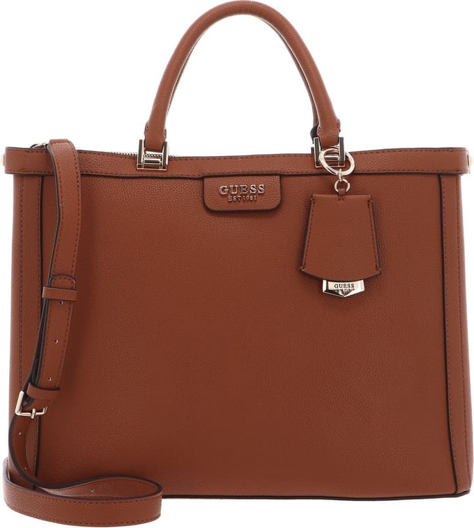 GUESS Handtas Schoudertas Eco Angy Society Tote Cognac Lichtbruin