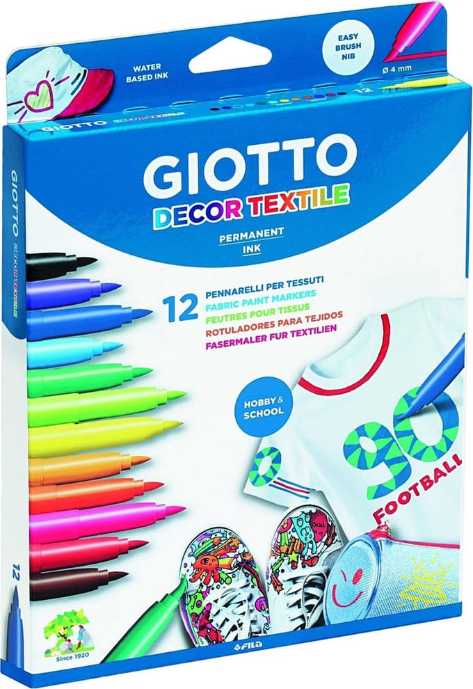Giotto Decor Textile Paint Markers 12 pcs BL