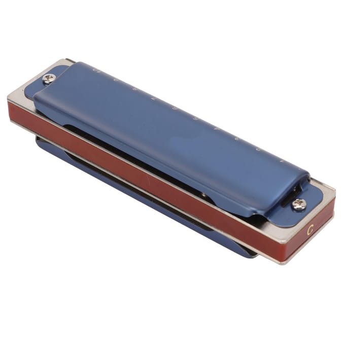 Harmonica 10 Trous Métal Do Harmonica Diatonique Instrument de Musique Accessoires Bleu bleu