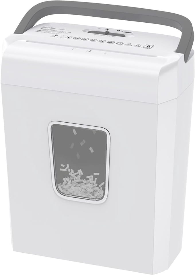 TopChoice® Papierversnipperaar met Opvangbak - Papiervernietiger - Documentvernietiger - 13L - Wit