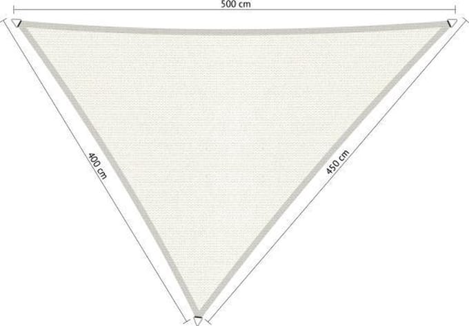 Shadow Comfort® Ongelijkzijdige Schaduwdoek - UV Bestendig - Zonnedoek - 400 x 450 x 500 CM - Arctic White