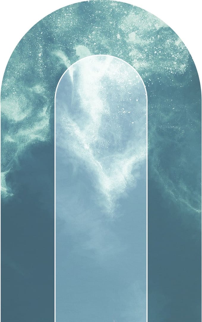 Fotobehang - Tide 127x200cm - Rond - Vliesbehang - Zelfklevend