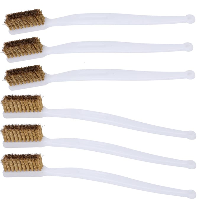 6 stuks Printer Reiniging Stalen Draadborstel Plastic Handvat Roestverwijdering Draadborstel Accessoire white