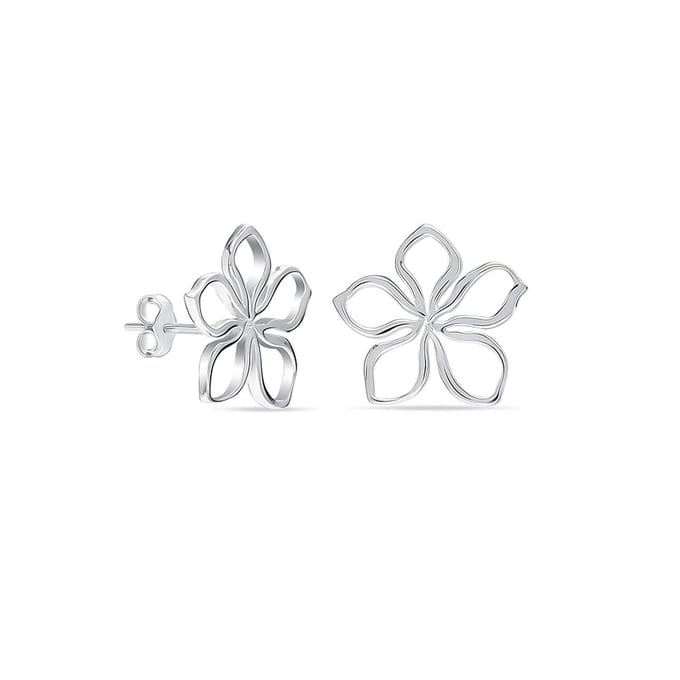 Dames 925 Sterling Zilveren Bloemvormige Oorbellen BIPE069