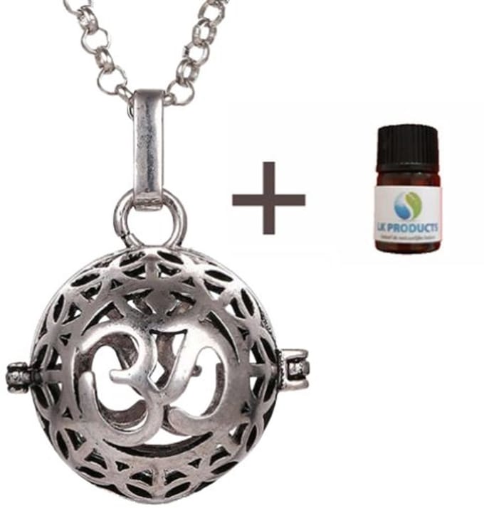 Reiki Geurketting - Geurverspreider - Etherische Olie - Zilverkleur - Rond