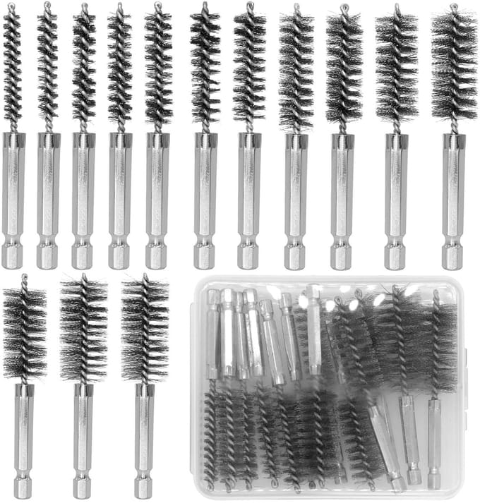Solidchoice - Set van 14 Roestvrijstalen Borstels voor Boormachines
